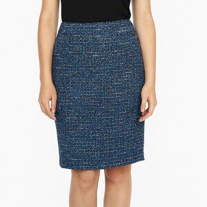 Calvin Klein Blue Black Tweed Pencil Skirt | Size 14 | Classic Office St…